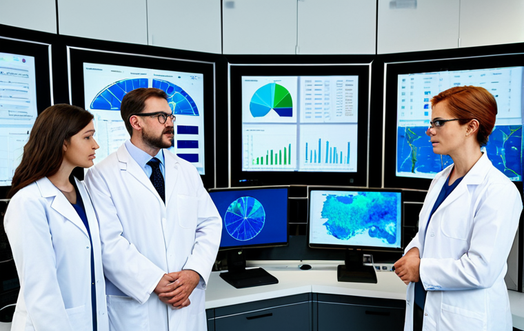 **

"A diverse group of scientists, fully clothed in professional lab coats, analyzing climate data visualizations on large screens in a modern research facility, appropriate attire, safe for work, perfect anatomy, natural proportions, professional, data-driven climate science, family-friendly environment."

**