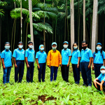 **Prompt:** A diverse group of Malaysians planting trees in a reforested area, wearing appropriate outdoor attire, showcasing the beauty of the Malaysian rainforest, optimistic atmosphere, promoting environmental conservation, safe for work, appropriate content, fully clothed, modest, professional photography, perfect anatomy, natural proportions.